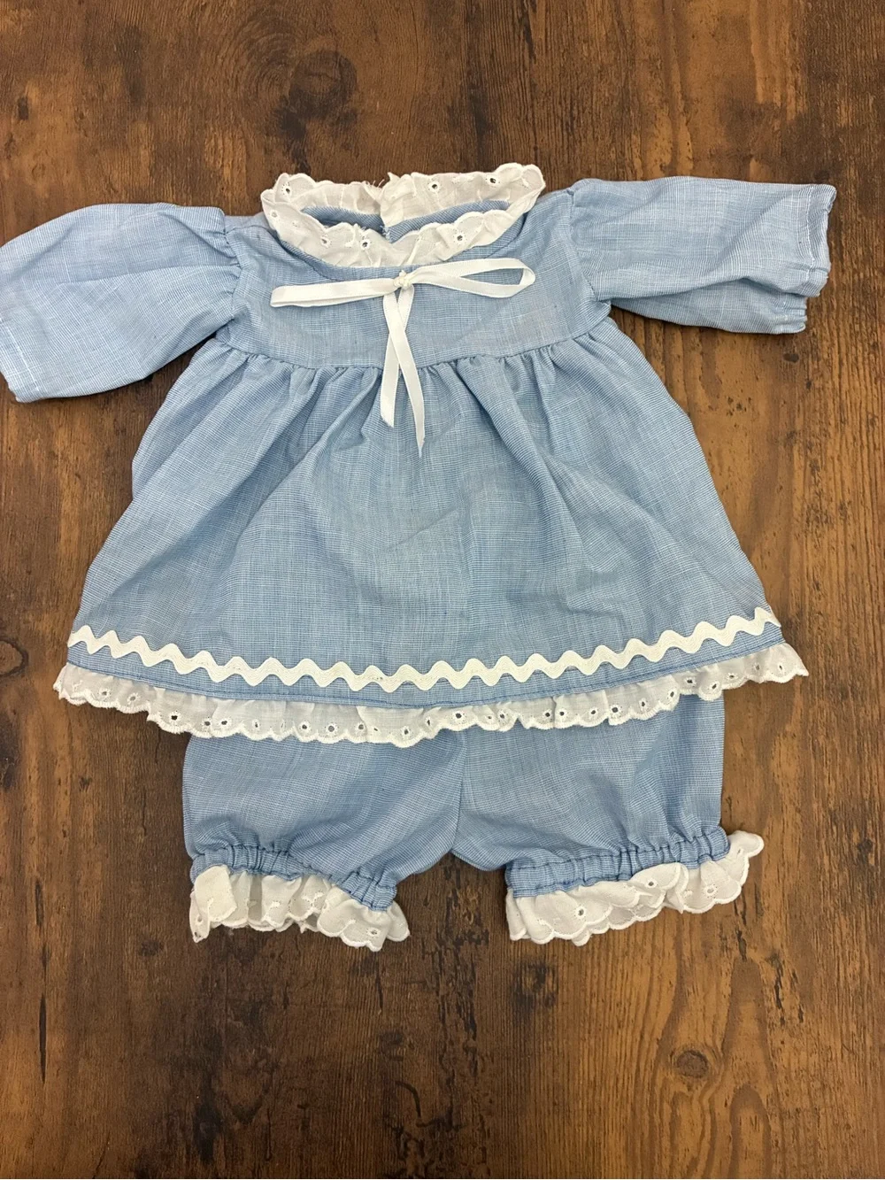 Vintage Blue Two Piece Baby Doll Outfit
